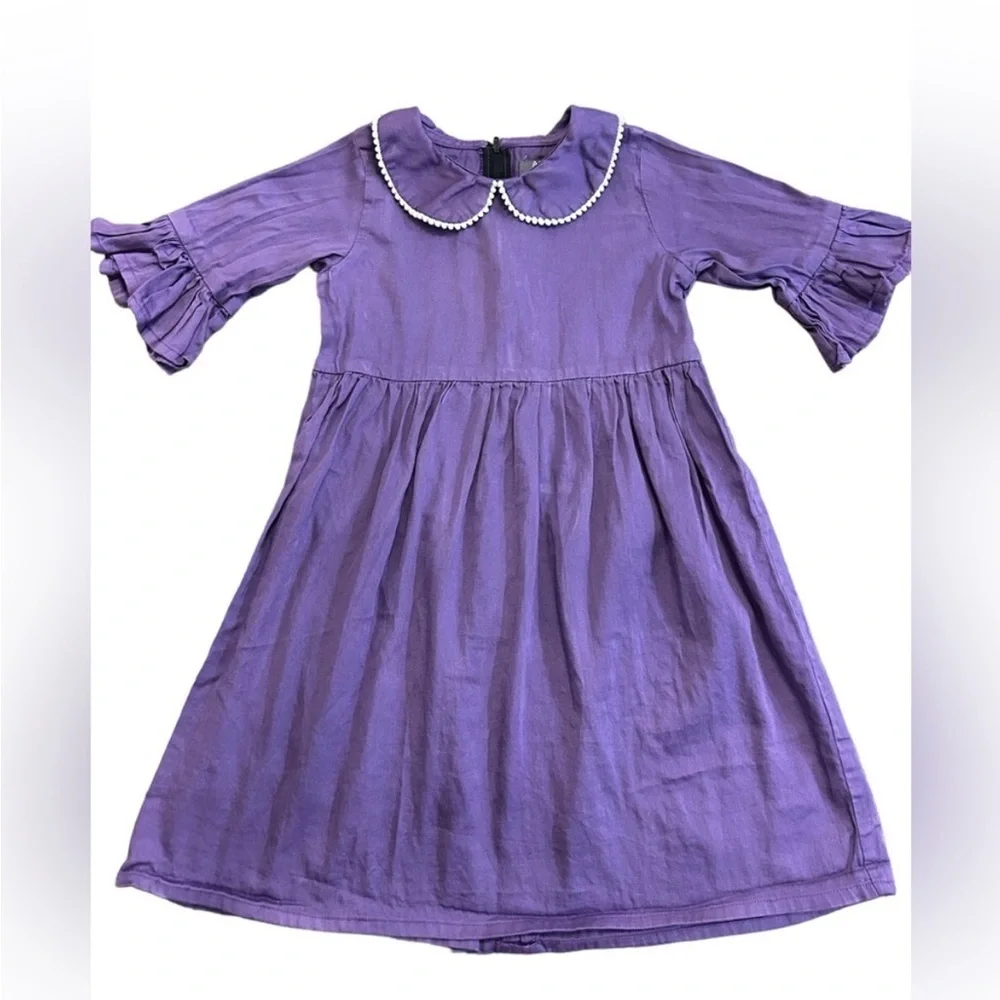 A.T.U.N purple girls dress with back zipper size 7-8